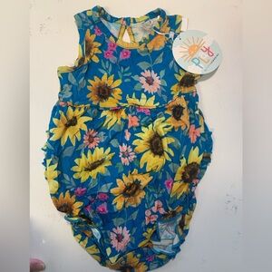 NWT Little Sleepies Sunflower Bamboo Romper 12–18M